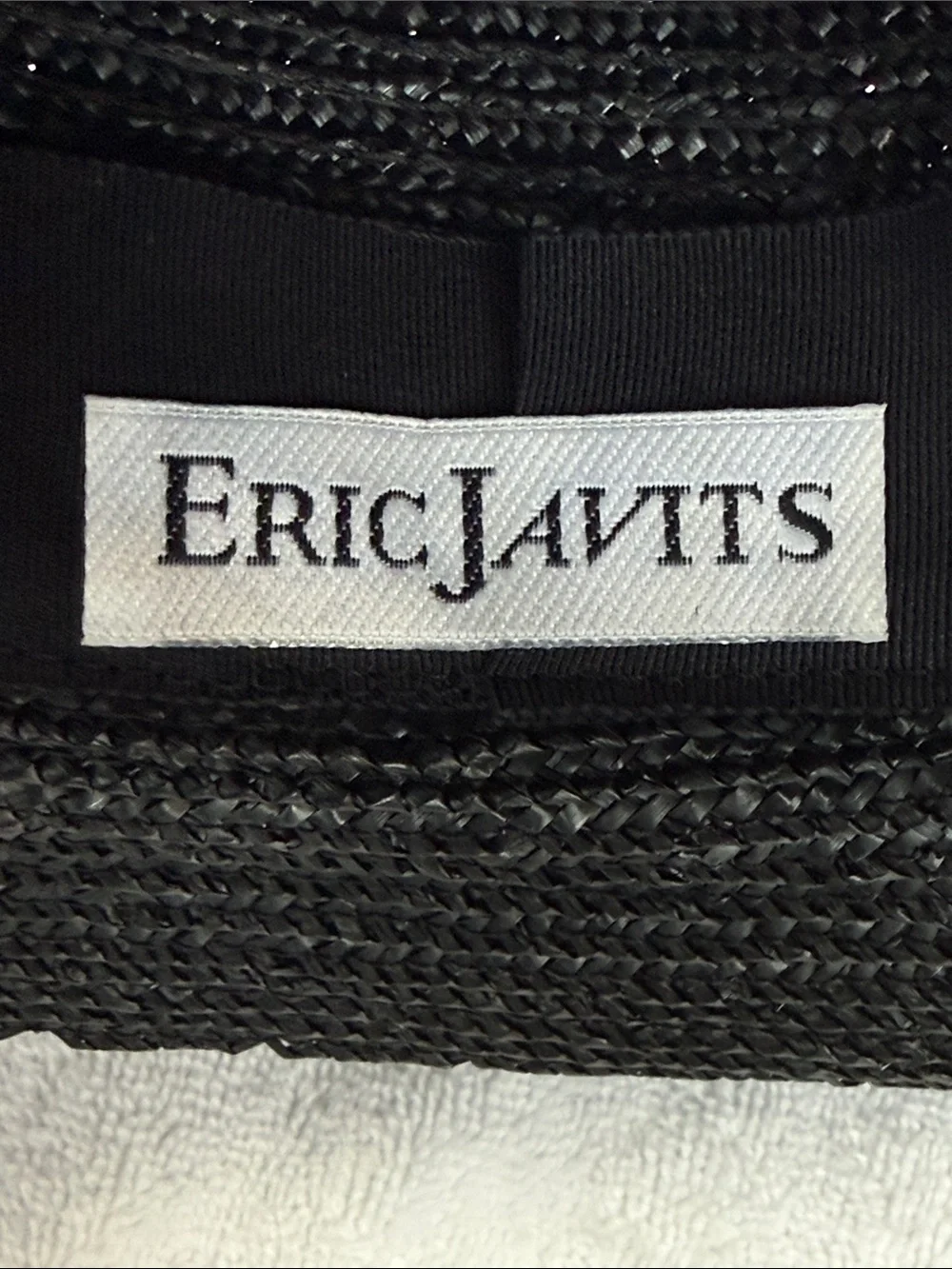 Eric Javits Black Braided Straw Sun Hat | Wire Rim | VGUC - Picture 7 of 11